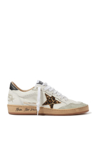 Ball Star Low-Top Leopard-Detail Sneakers